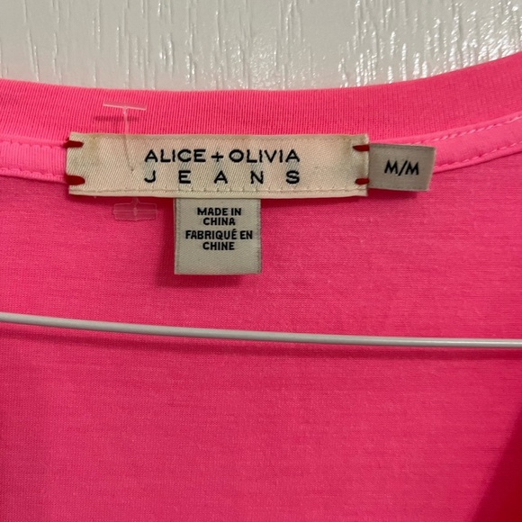 ALICE + OLIVIA jeans hot  Pink Cowl Neck medium soft top - Picture 2 of 3